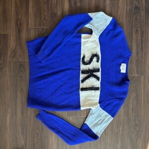 Autumn Cashmere Blue and Gray Kids Sweater